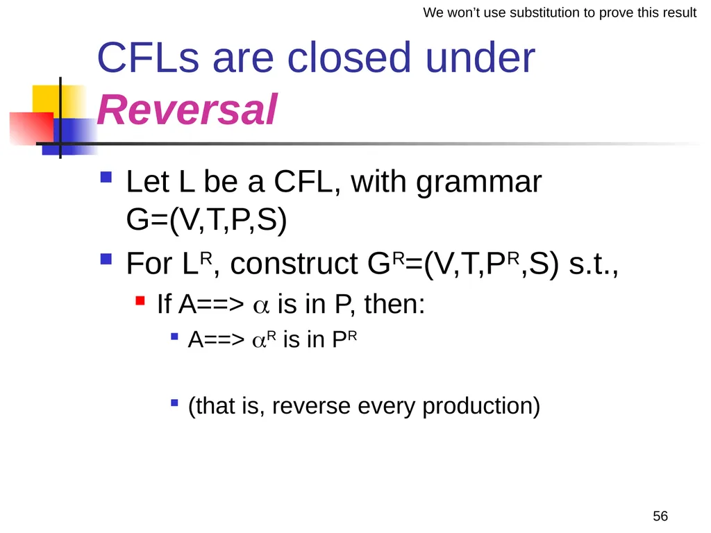 1 Properties of Context-free Languages Reading: - slide 56 of 62