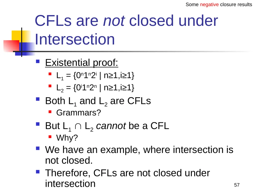 1 Properties of Context-free Languages Reading: - slide 57 of 62