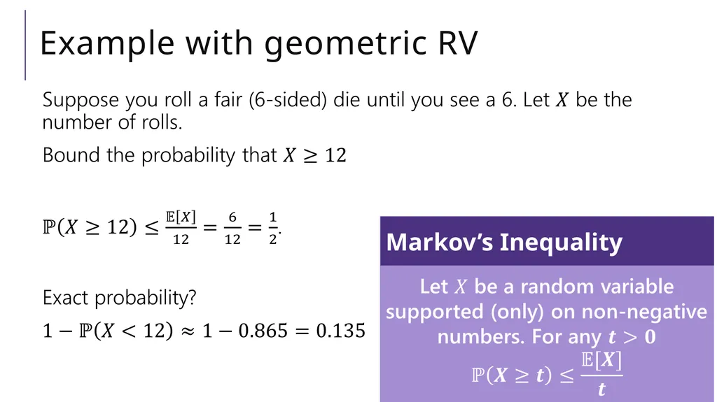 Tail Bounds CSE 312 Summer 21 Lecture 19 - slide 7 of 25