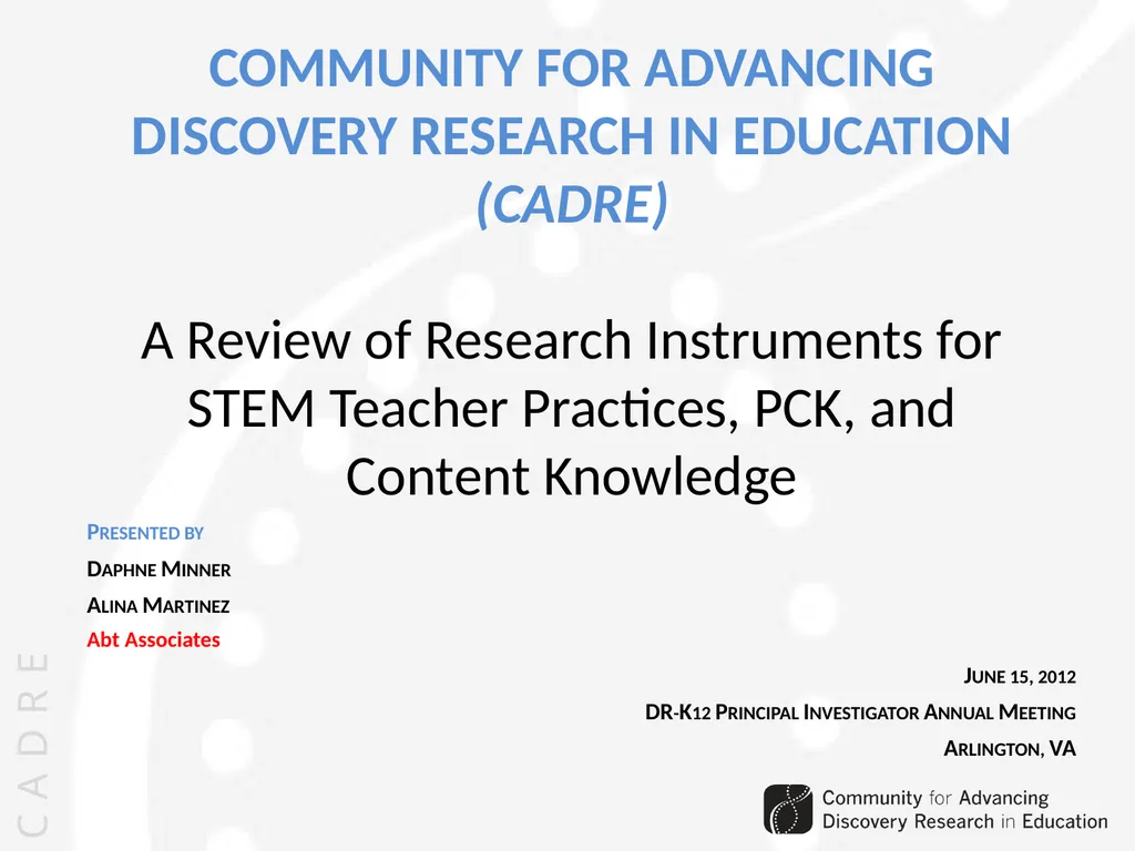 Community for Advancing Discovery Research in - slide 1 of 29