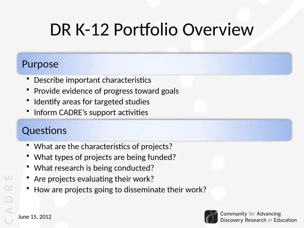 Community for Advancing Discovery Research in - slide 2 of 29