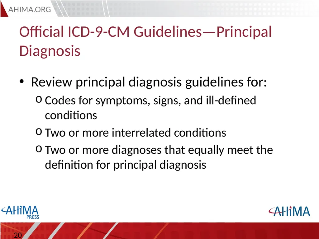 Basic ICD 10-CM/PCS and ICD-9-CM Coding, 2015 - slide 20 of 54