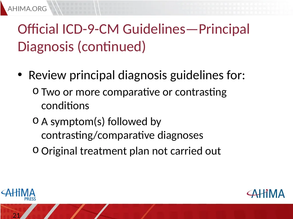 Basic ICD 10-CM/PCS and ICD-9-CM Coding, 2015 - slide 21 of 54