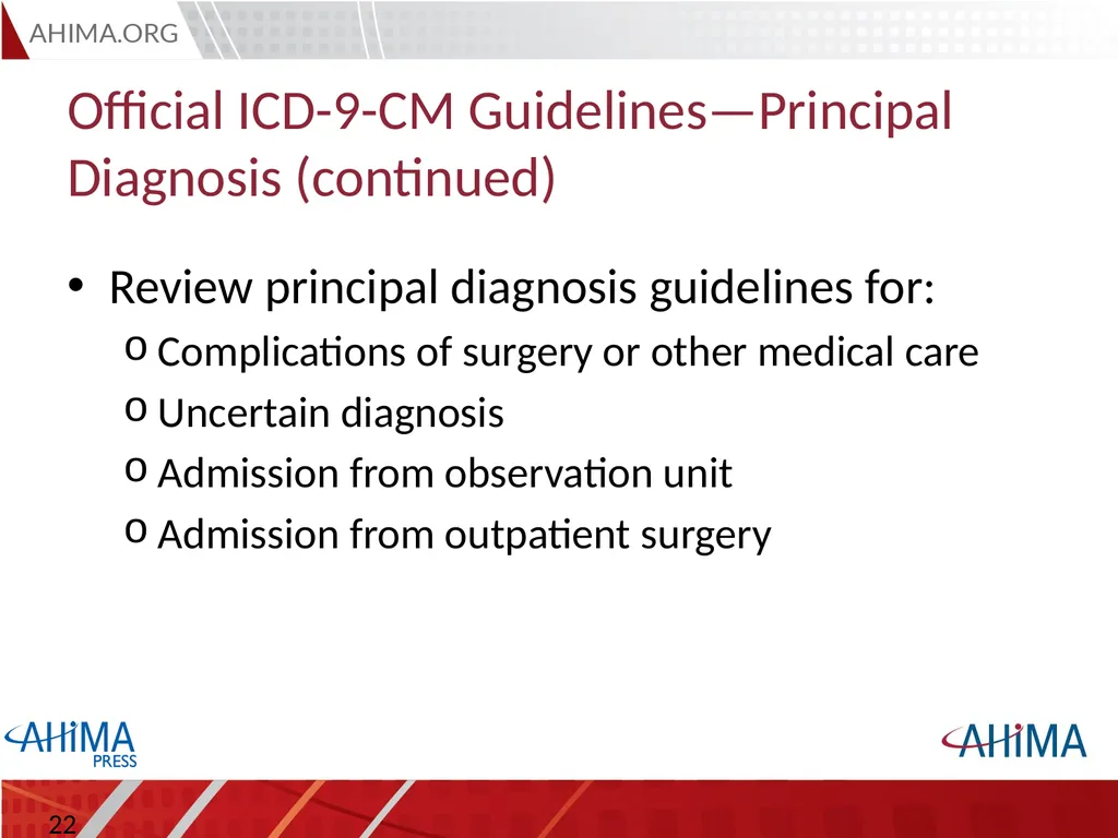 Basic ICD 10-CM/PCS and ICD-9-CM Coding, 2015 - slide 22 of 54