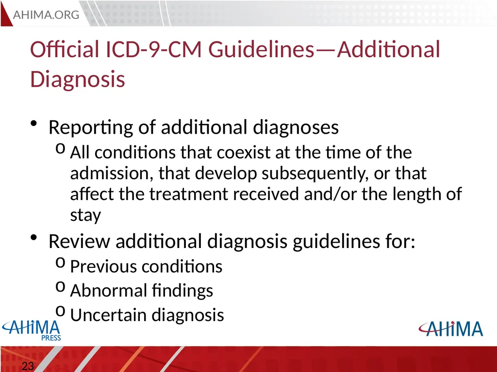Basic ICD 10-CM/PCS and ICD-9-CM Coding, 2015 - slide 23 of 54
