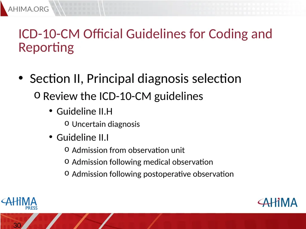 Basic ICD 10-CM/PCS and ICD-9-CM Coding, 2015 - slide 30 of 54