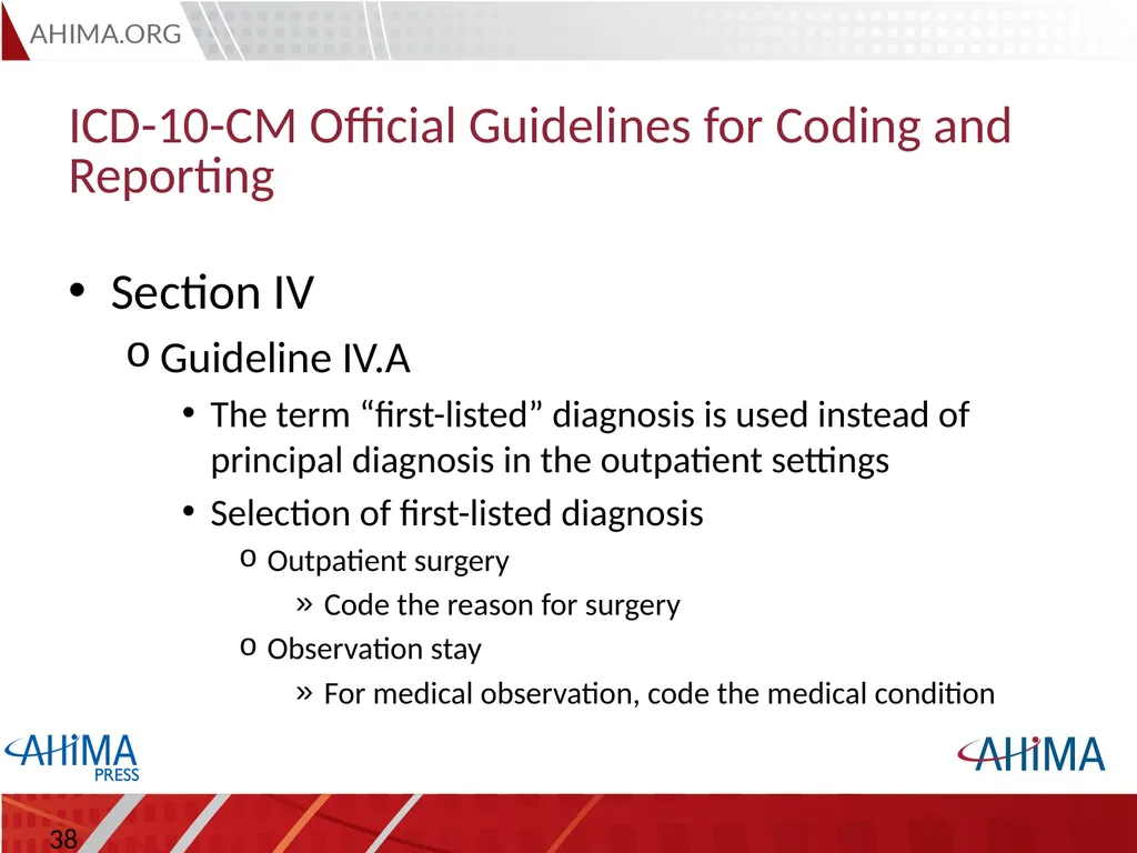 Basic ICD 10-CM/PCS and ICD-9-CM Coding, 2015 - slide 38 of 54