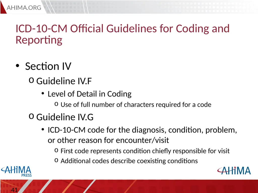 Basic ICD 10-CM/PCS and ICD-9-CM Coding, 2015 - slide 41 of 54