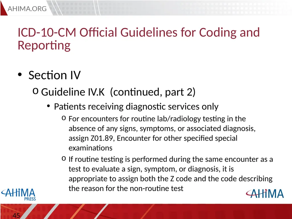 Basic ICD 10-CM/PCS and ICD-9-CM Coding, 2015 - slide 45 of 54