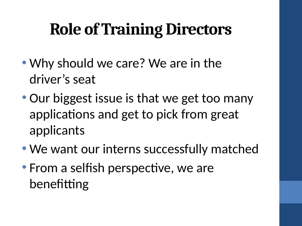Training Directors’ Roles in Addressing the - slide 49 of 61