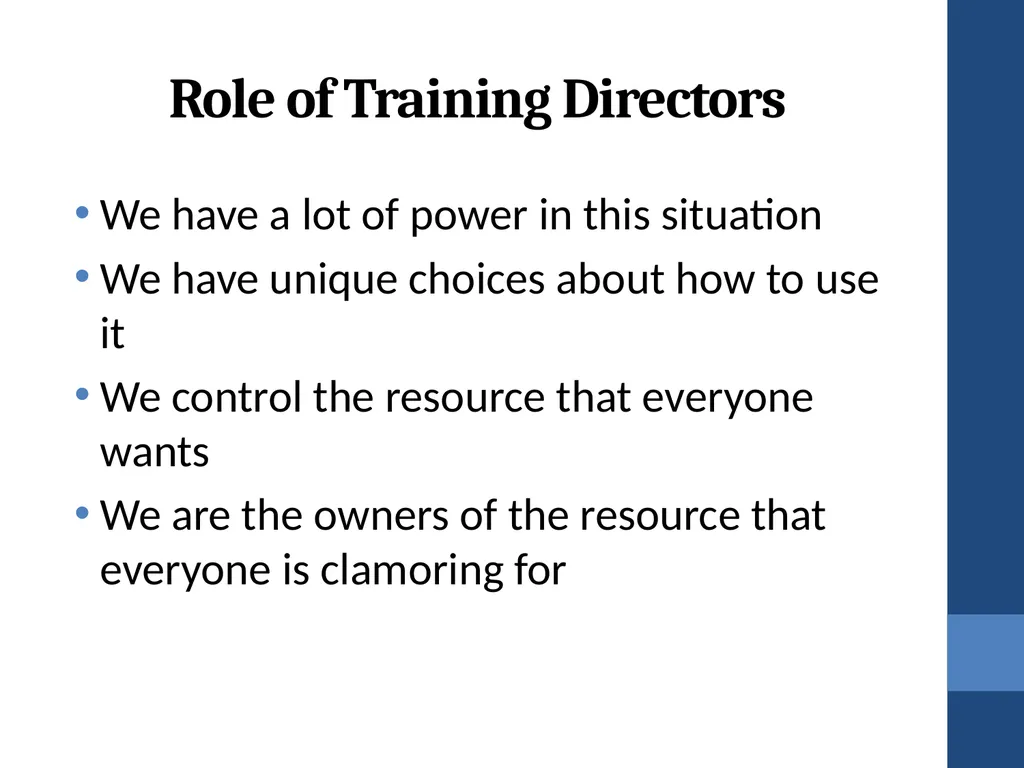 Training Directors’ Roles in Addressing the - slide 50 of 61