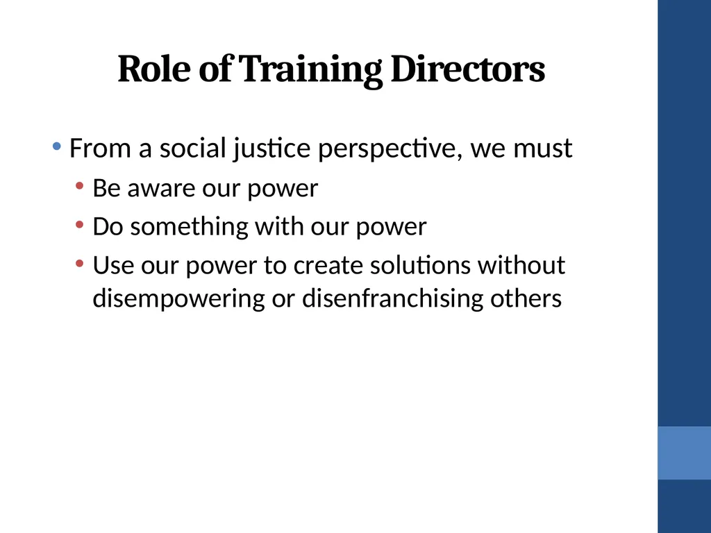 Training Directors’ Roles in Addressing the - slide 53 of 61