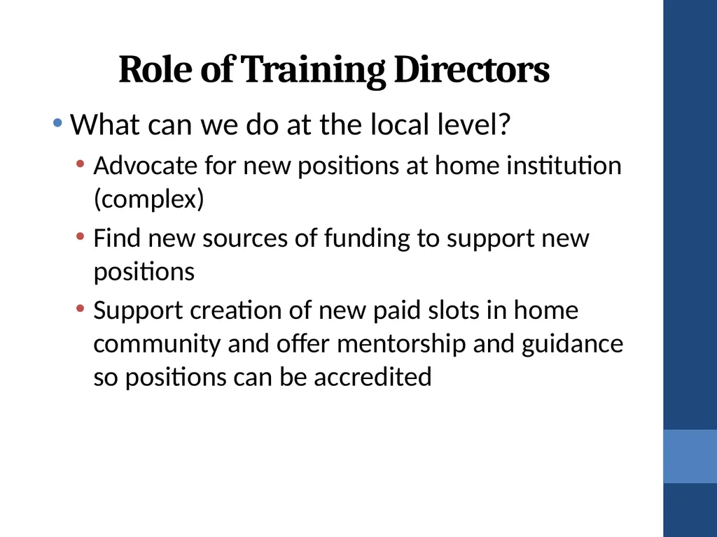 Training Directors’ Roles in Addressing the - slide 57 of 61