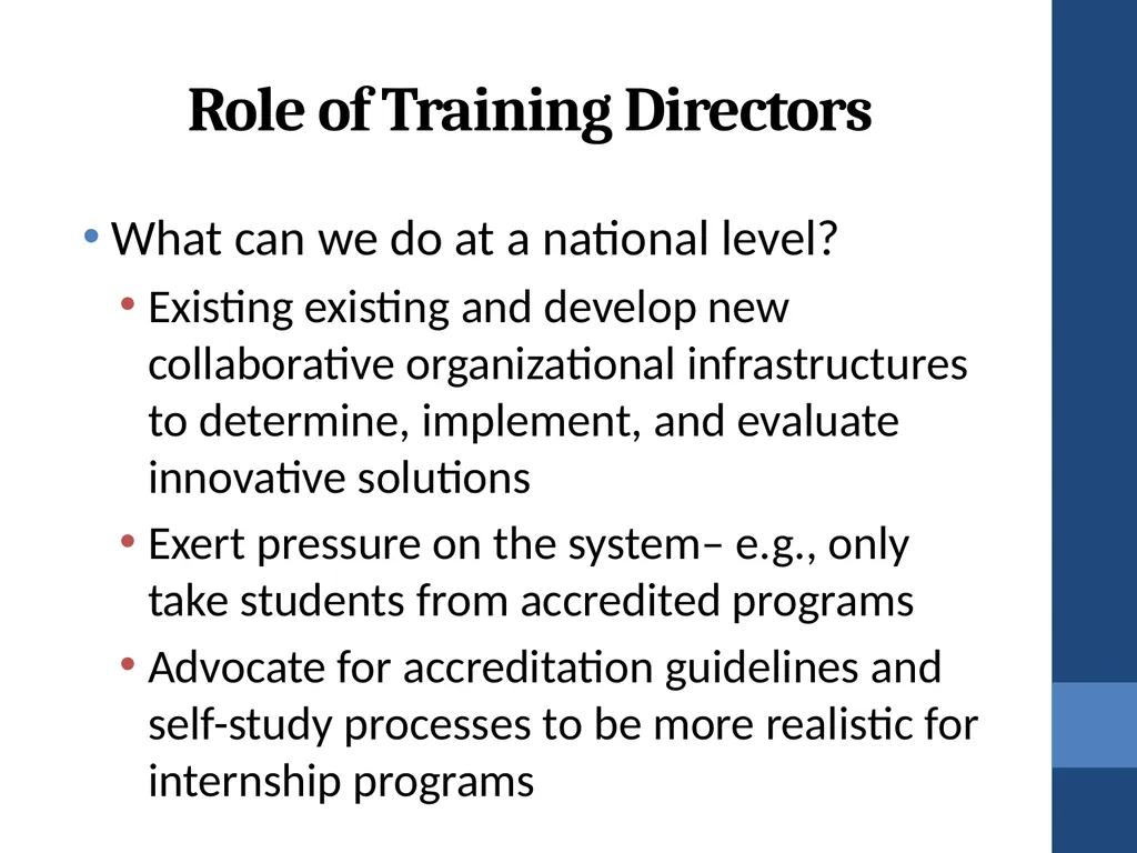 Training Directors’ Roles in Addressing the - slide 59 of 61