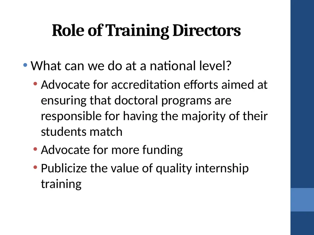 Training Directors’ Roles in Addressing the - slide 60 of 61
