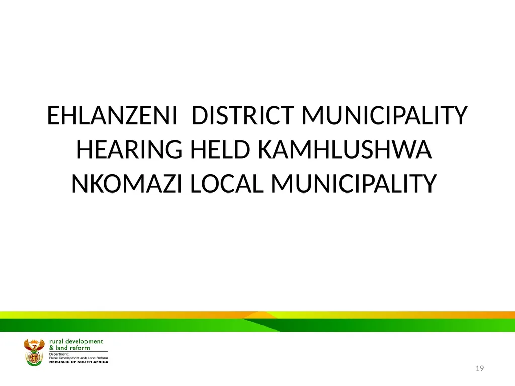 MPUMALANGA Progress Report on Concerns Raised - slide 19 of 40