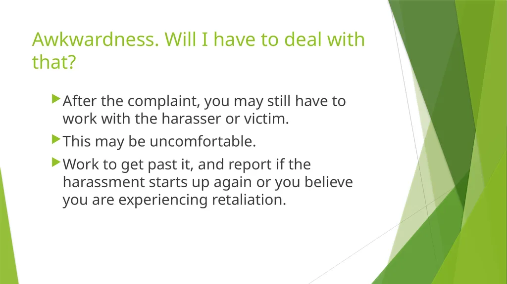 Sexual Harassment: What to do if it happens to you - slide 16 of 17