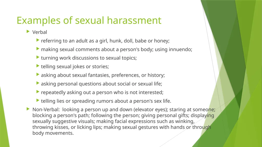 Sexual Harassment: What to do if it happens to you - slide 5 of 17