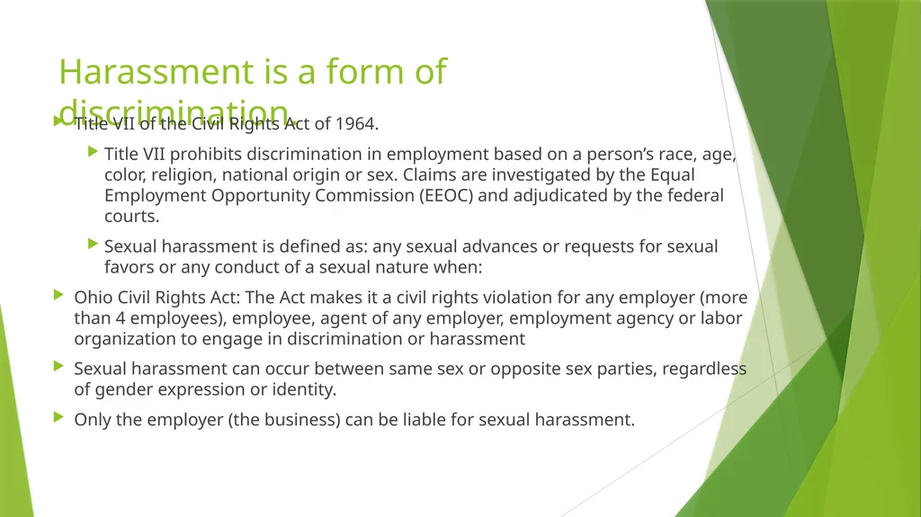 Sexual Harassment: What to do if it happens to you - slide 2 of 17