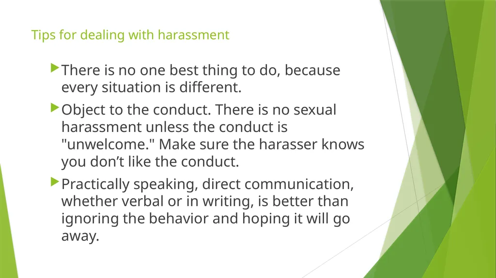 Sexual Harassment: What to do if it happens to you - slide 11 of 17