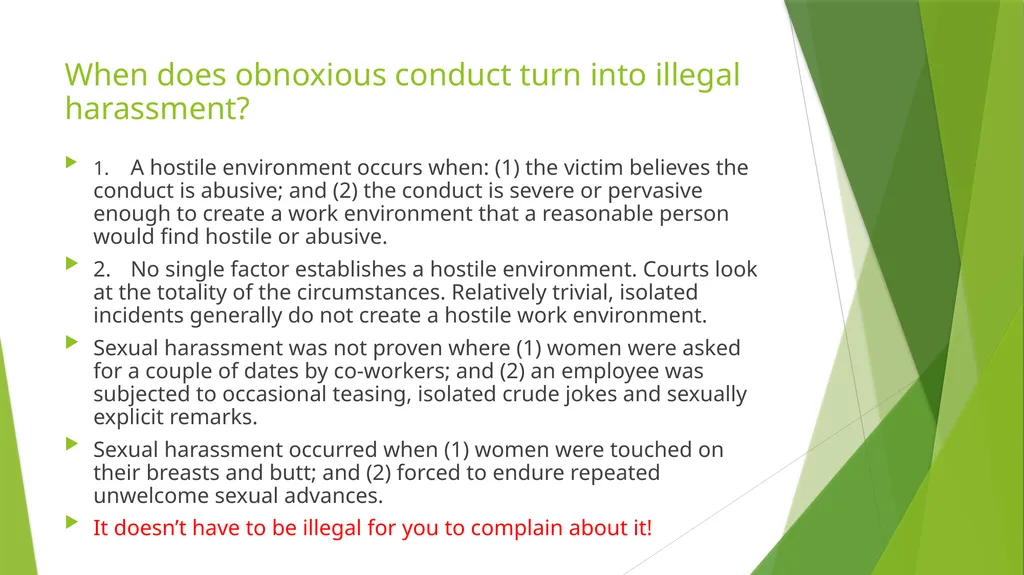 Sexual Harassment: What to do if it happens to you - slide 3 of 17