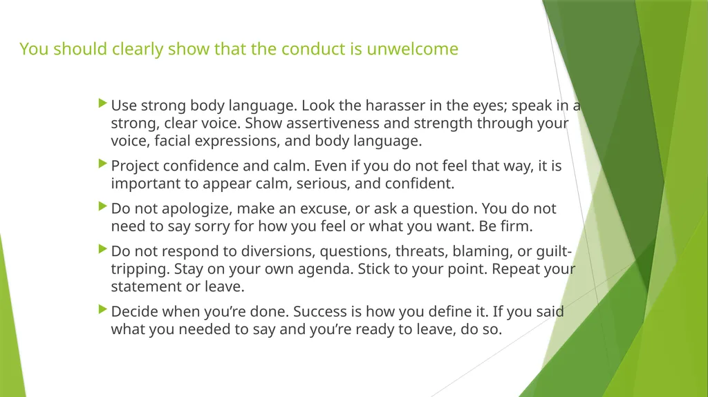 Sexual Harassment: What to do if it happens to you - slide 8 of 17