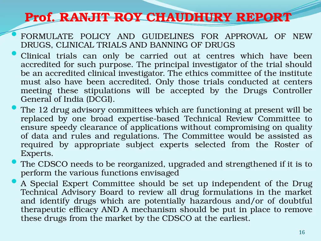 Regulating the Pharmaceutical Sector - Current - slide 16 of 61