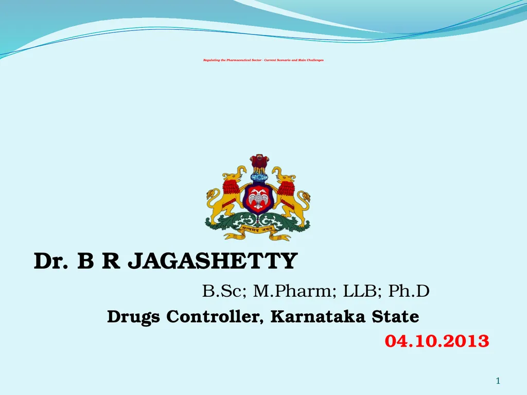 Regulating the Pharmaceutical Sector - Current - slide 1 of 61