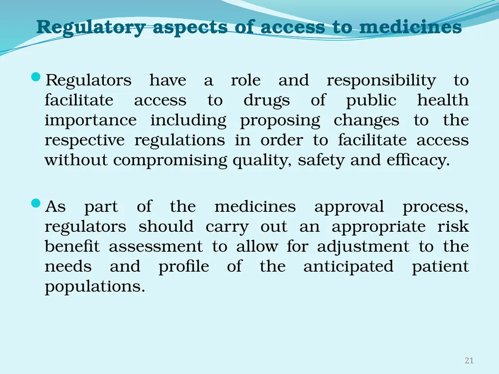 Regulating the Pharmaceutical Sector - Current - slide 21 of 61