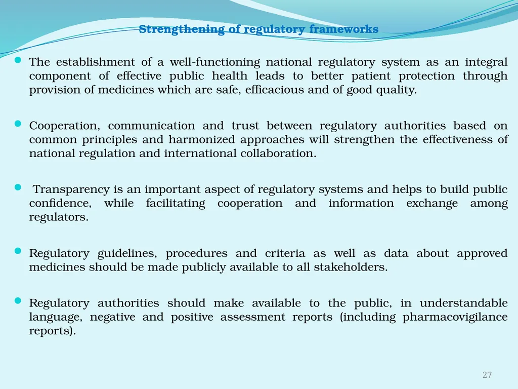 Regulating the Pharmaceutical Sector - Current - slide 27 of 61