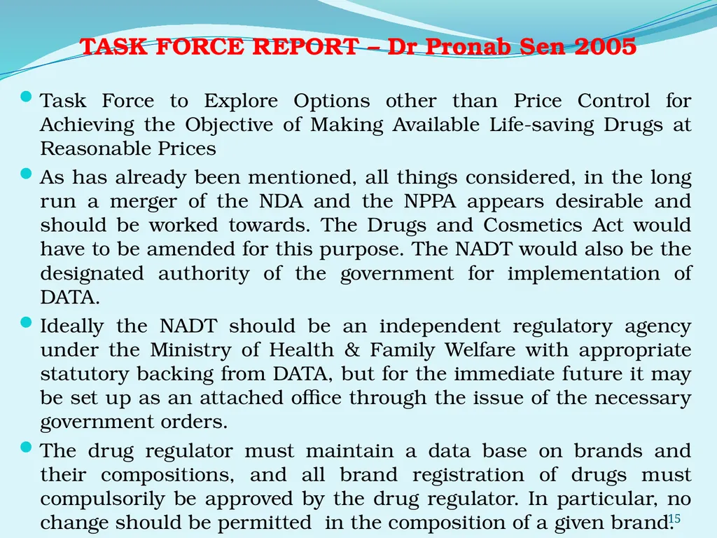 Regulating the Pharmaceutical Sector - Current - slide 15 of 61