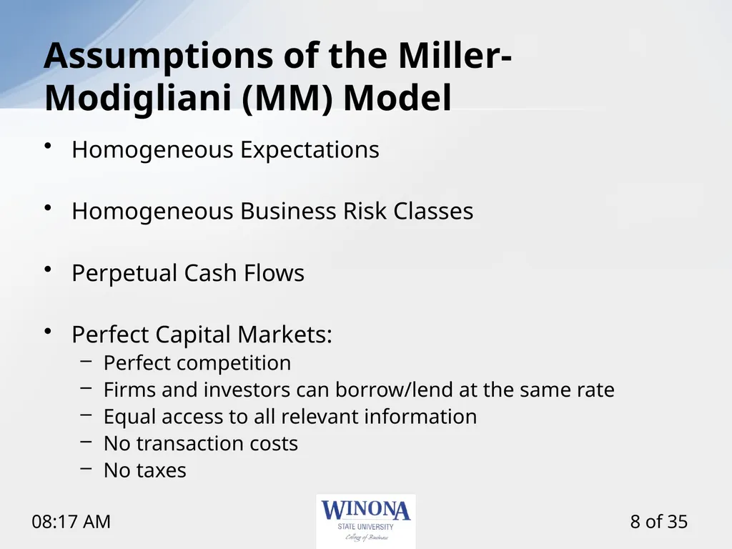 Topic 12: Capital Structure and Leverage Larry - slide 8 of 35