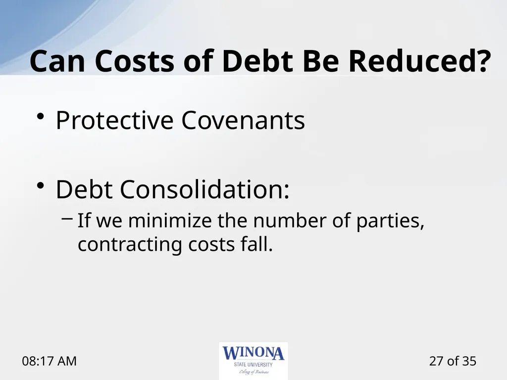 Topic 12: Capital Structure and Leverage Larry - slide 27 of 35