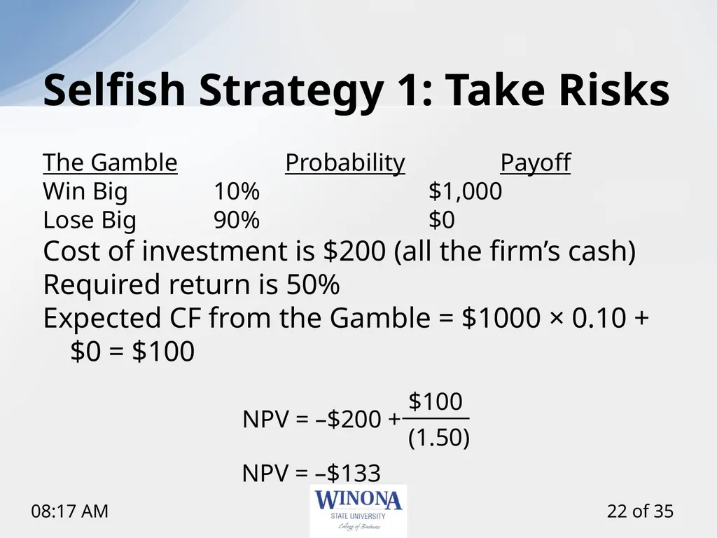 Topic 12: Capital Structure and Leverage Larry - slide 22 of 35