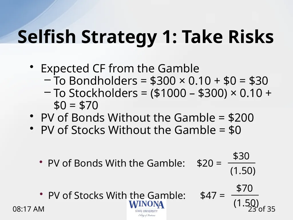 Topic 12: Capital Structure and Leverage Larry - slide 23 of 35