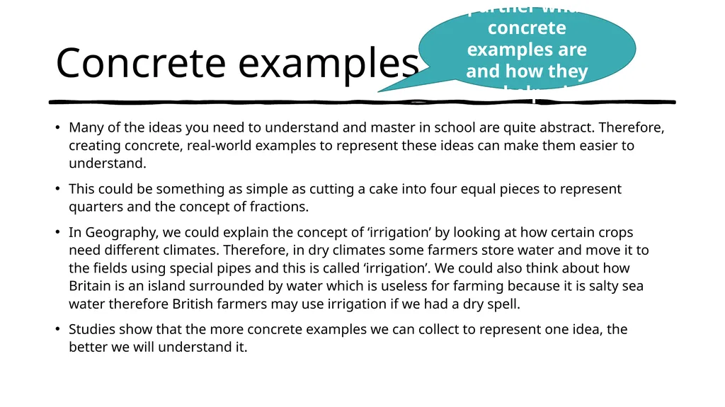 Concrete Examples What are concrete examples and - slide 10 of 15