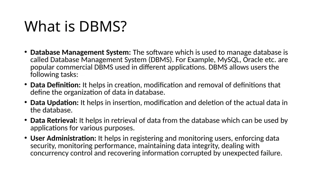 Introduction to Database Management System By - slide 12 of 18