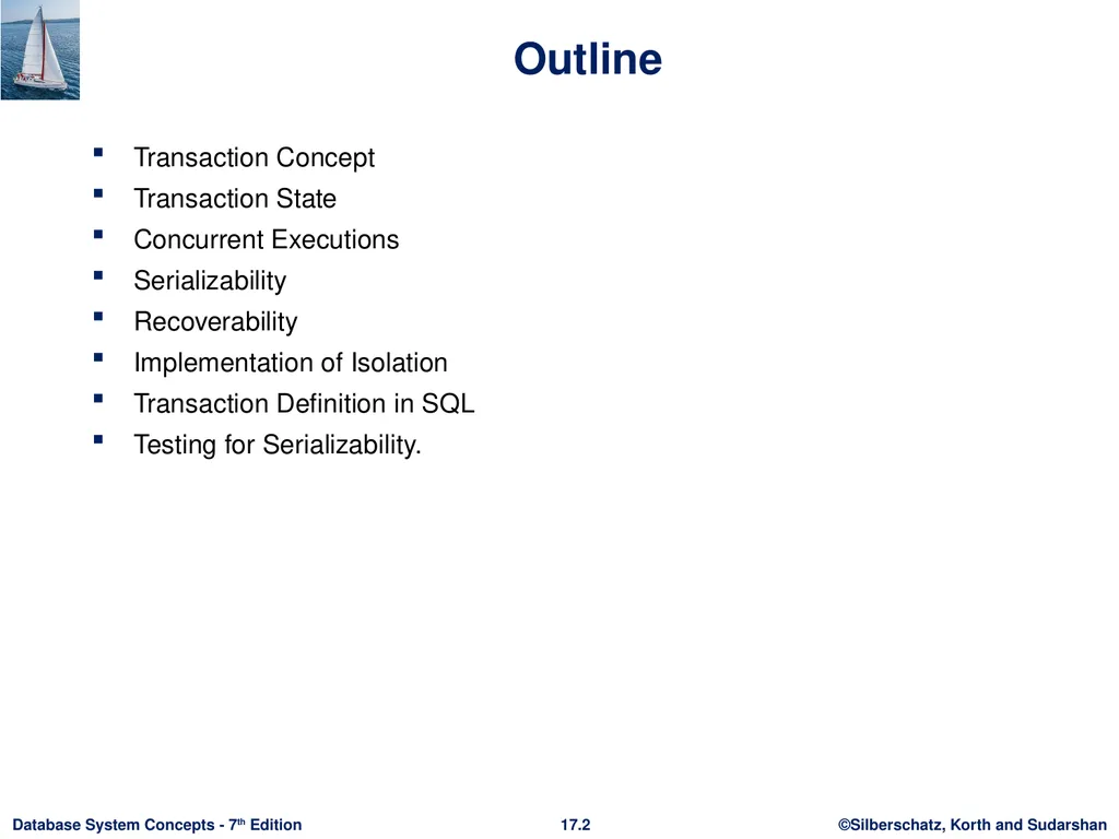 Module 17: Transactions Outline Transaction - slide 2 of 40