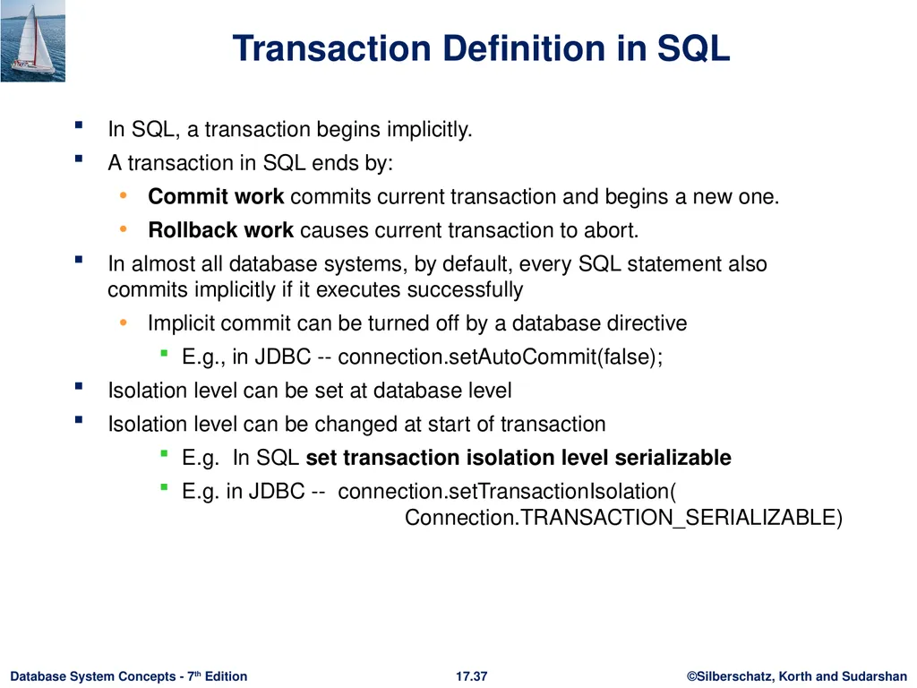 Module 17: Transactions Outline Transaction - slide 37 of 40