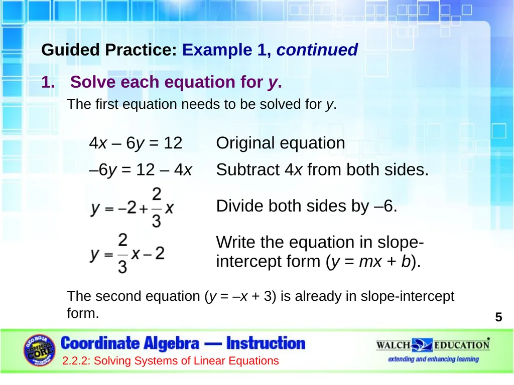 Solving Systems of Linear Equations by Graphing - slide 5 of 20