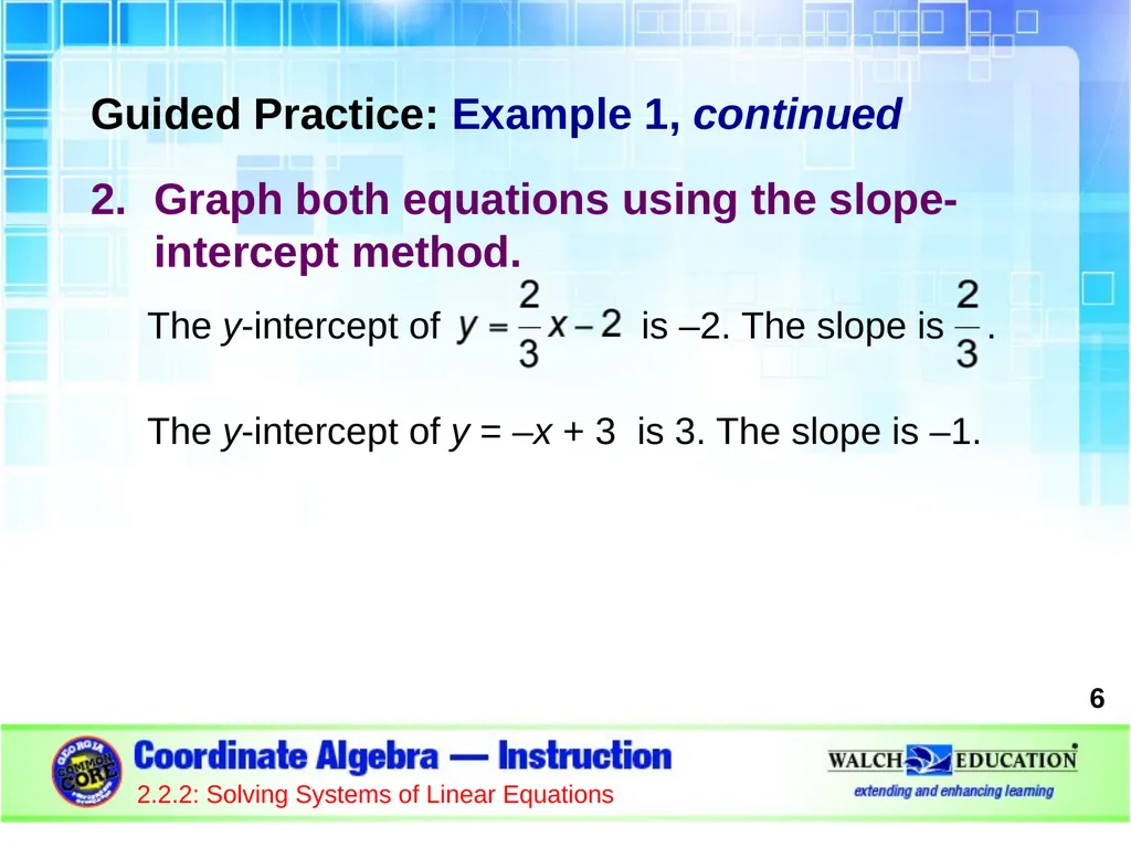 Solving Systems of Linear Equations by Graphing - slide 6 of 20