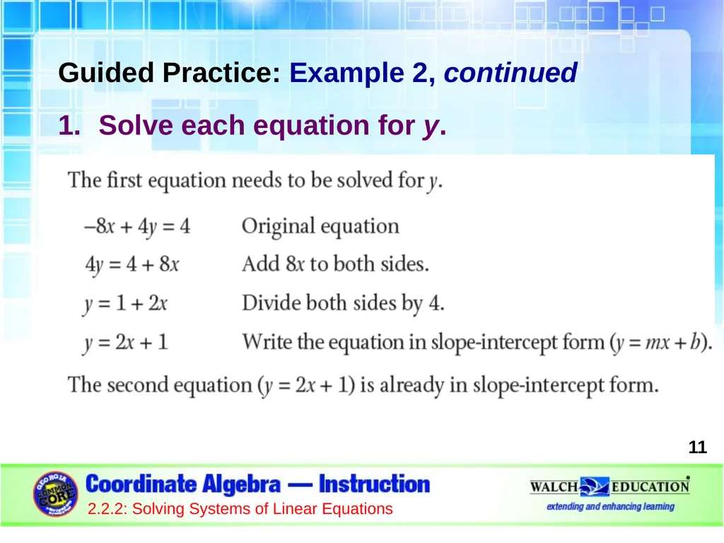 Solving Systems of Linear Equations by Graphing - slide 11 of 20