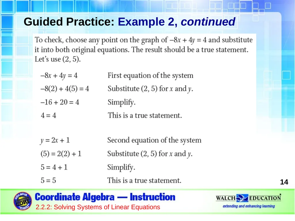 Solving Systems of Linear Equations by Graphing - slide 14 of 20