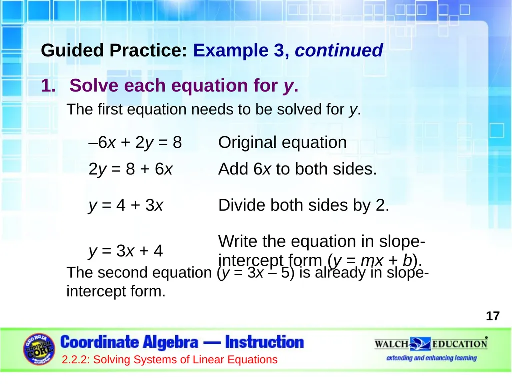 Solving Systems of Linear Equations by Graphing - slide 17 of 20