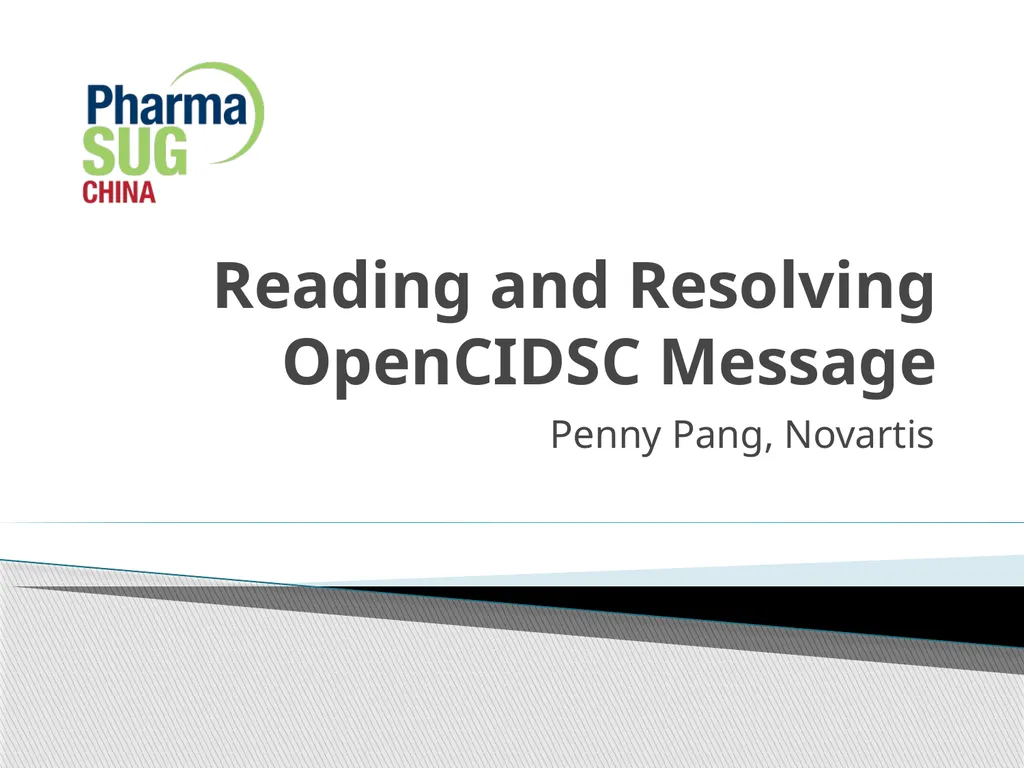 Reading and Resolving OpenCIDSC Message Penny - slide 1 of 23