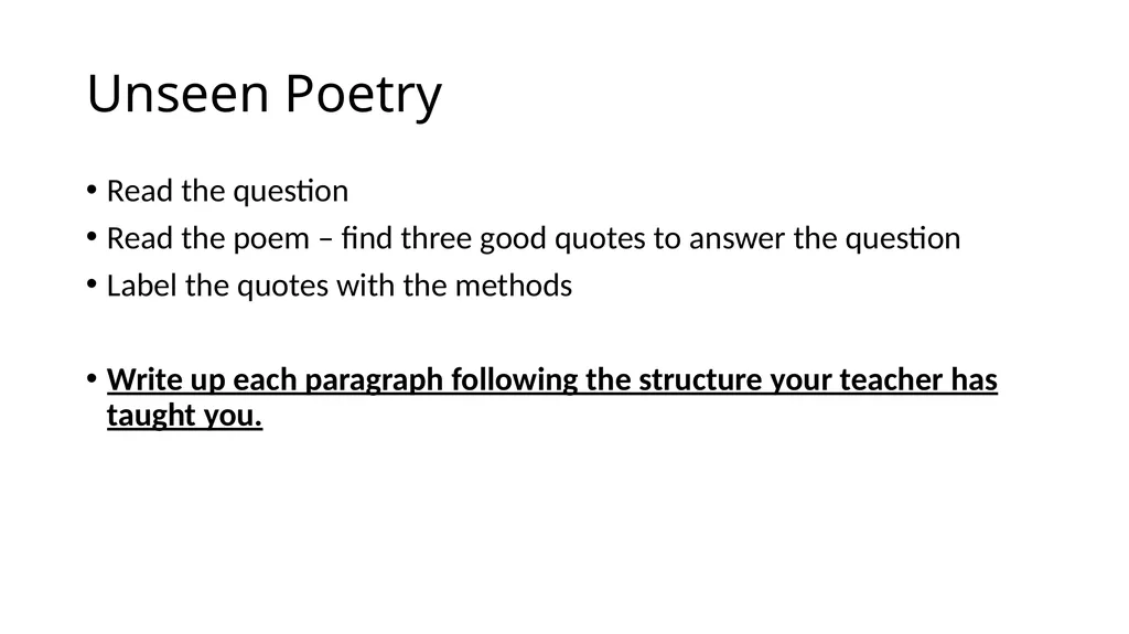 English Literature How to plan and complete each - slide 5 of 17