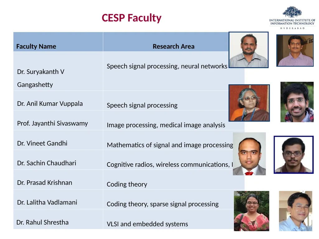 Centre of Excellence in Signal Processing (CESP) – - slide 10 of 17