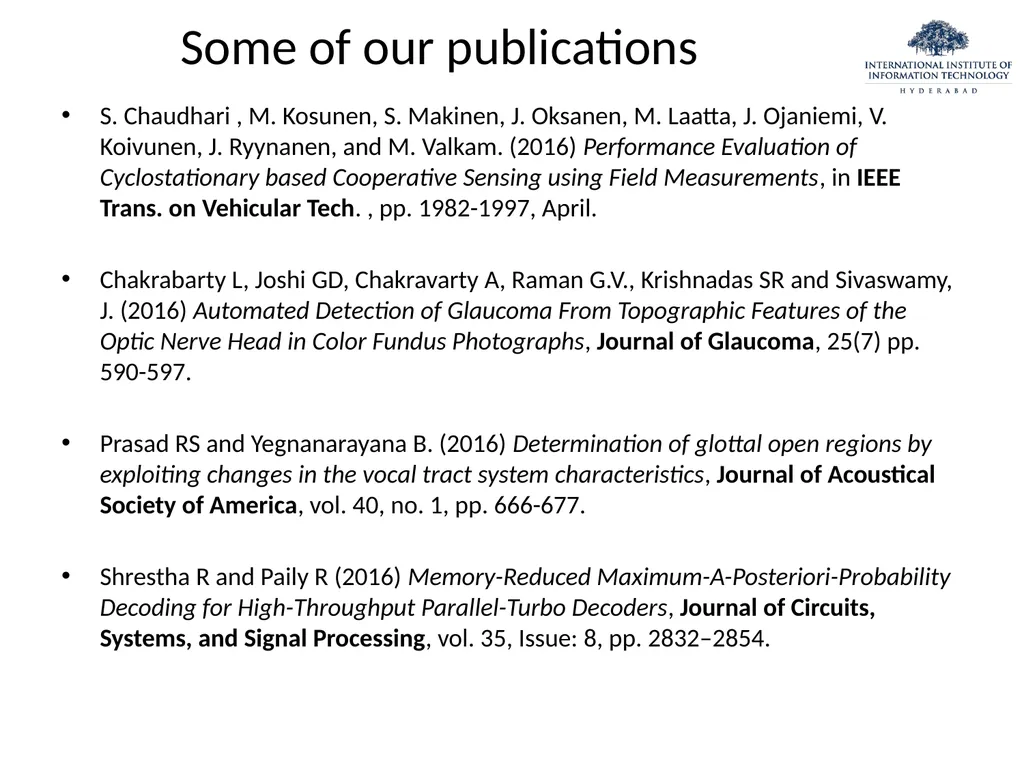 Centre of Excellence in Signal Processing (CESP) – - slide 11 of 17