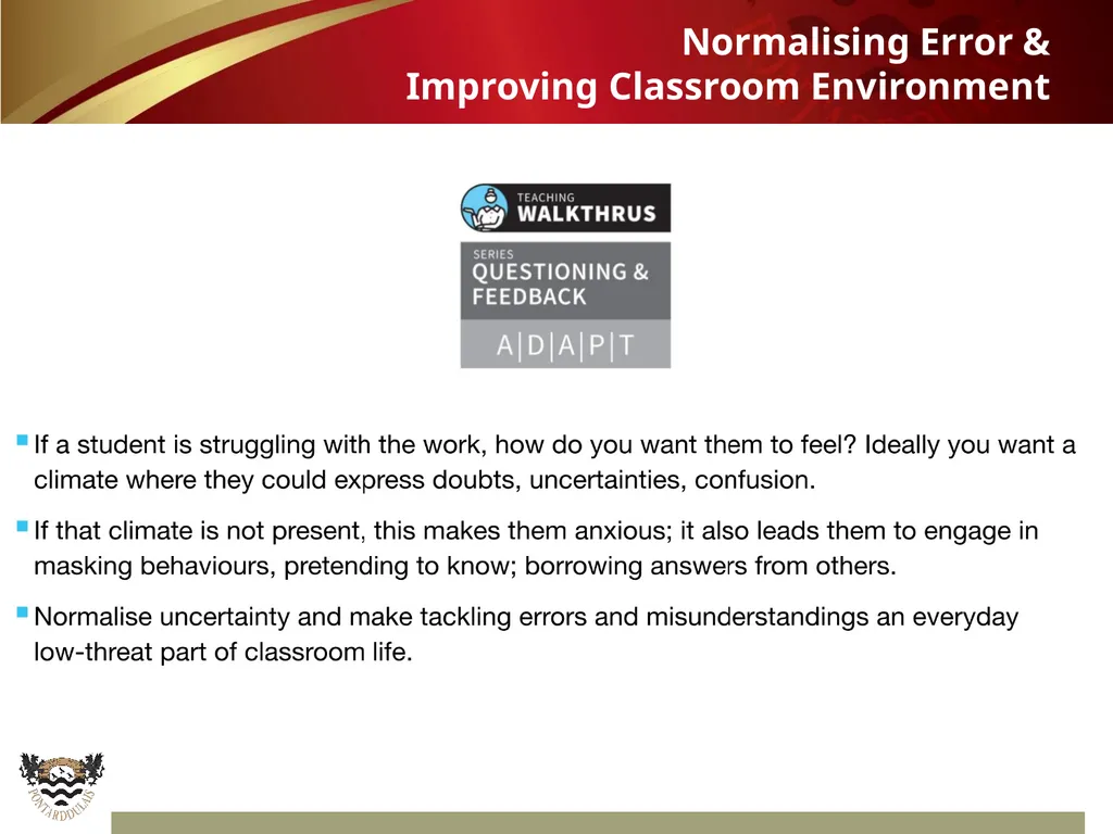 Teaching WALKTHRUs – INSET Tachwedd 6ed Teaching - slide 9 of 18