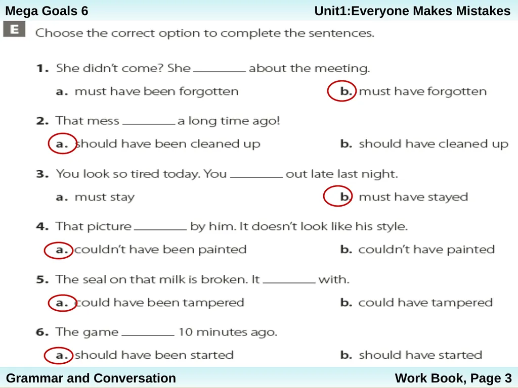Unit 1: Everyone Makes Mistakes Part 2: Grammar - slide 17 of 25